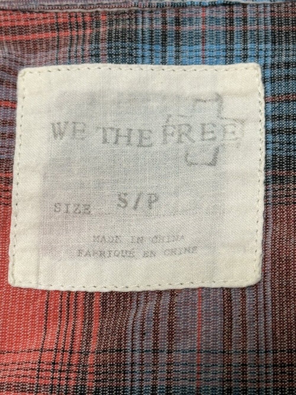 FREE PEOPLE WE THE FREE Clarissa Plaid Corduroy Shirt Coral Blue Size S - Picture 14 of 16